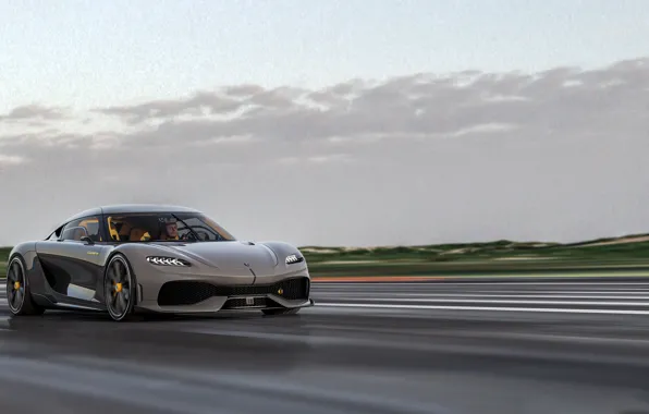 Картинка дорога, движение, скорость, Koenigsegg, 2020, Gemera