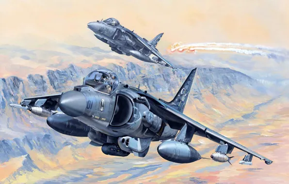 Картинка Штурмовик, AV-8B Harrier II, US Marines, Самолет вертикального взлета и посадки