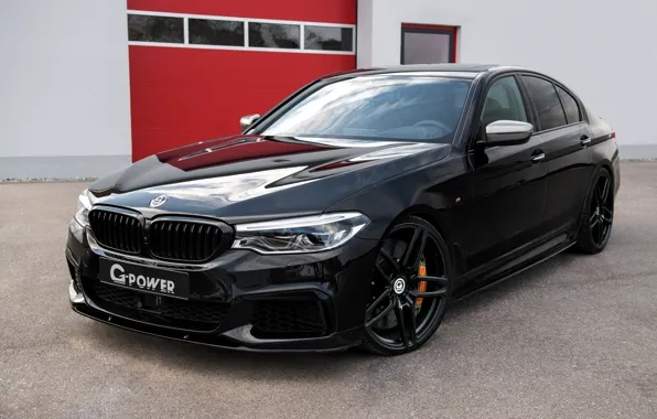 Картинка чёрный, BMW, седан, G-Power, 2018, 5er, четырёхдверный, 5-series, G30, M550i