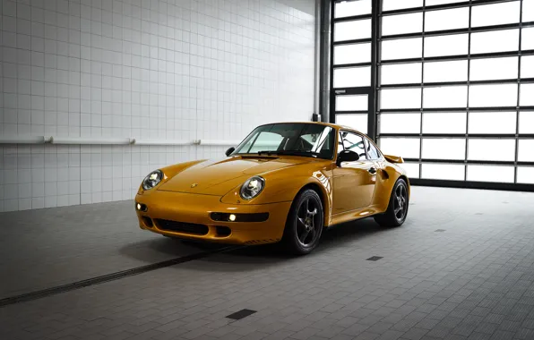 Картинка жёлтый, Porsche, кузов, 993, 911 Turbo