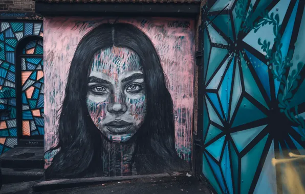 Картинка Girl, City, Grafitti