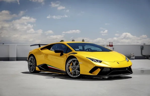 Картинка Lamborghini, Yellow, Performante, Huracan, Sight