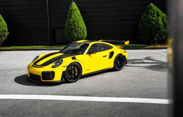 Картинка Porsche, Green, GT2, Yellow, VAG, Asphalt