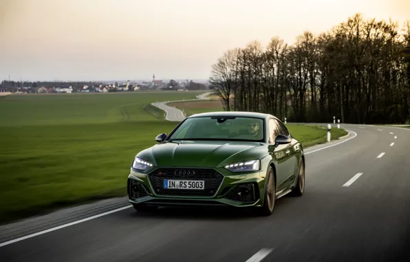 Картинка дорога, поле, движение, Audi, RS 5, 2020, RS5 Sportback