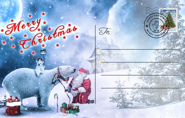 Картинка письмо, праздник, Рождество, Новый год, Санта Клаус, Дед Мороз, поздравление, открытка, новогодние декорации