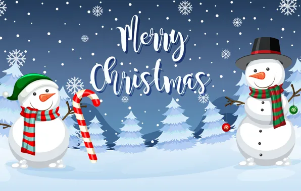 Картинка зима, снег, снежинки, Новый Год, Рождество, снеговик, happy, Christmas, winter, snow, Merry Christmas, Xmas, snowman, …