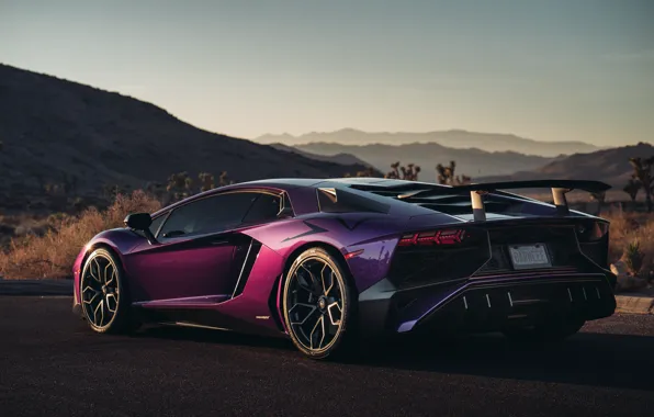 Картинка Lamborghini, суперкар, вид сзади, Aventador, HRE, Superveloce, LP-750, Aventador SV, Viola Parsifae