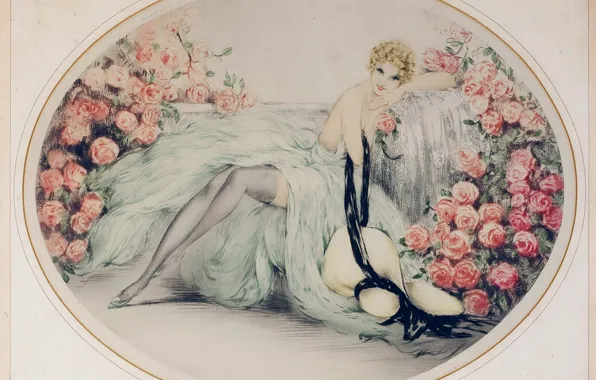 Картинка 1933, Louis Icart, Прекрасные розы