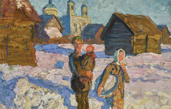 Картинка акварель, TO THE BATHHOUSE, Alexei and Sergei Tkachev B., 1921 - 1925