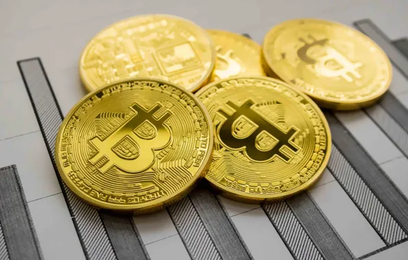 Картинка размытие, лого, монеты, чертёж, bitcoin, биткоин