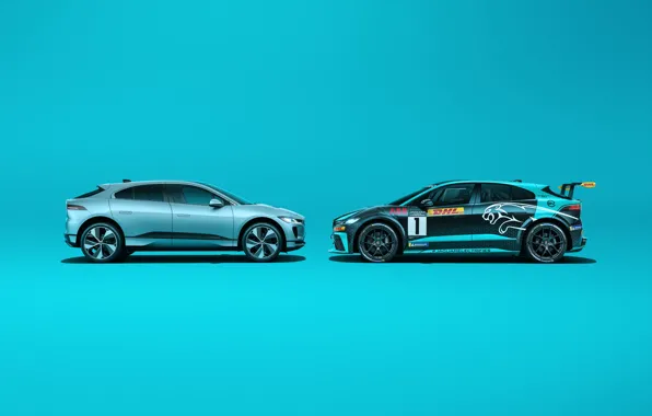 Картинка Jaguar, Ягуар, электрический кроссовер, Jaguar I-Pace eTrophy, Jaguar I-Pace, electric SUV, electric crossover, from race …