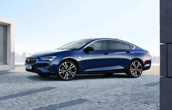 Картинка синий, Insignia, Opel, седан, вид сбоку, Vauxhall, 2020, Insignia Grand Sport