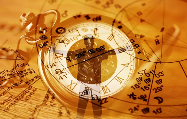 Картинка часы, силуэт, астрология