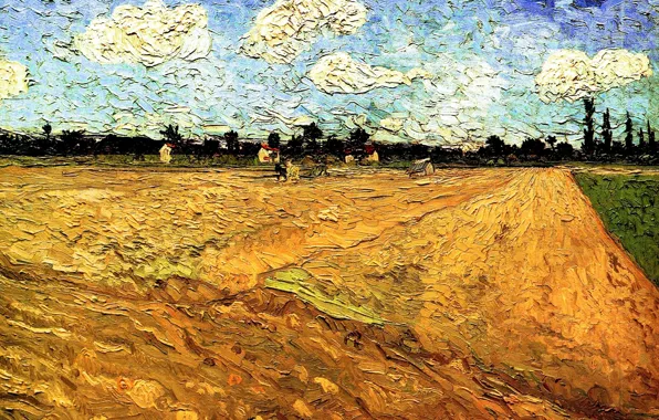 Картинка облака, Vincent van Gogh, поле для посева, Ploughed Field