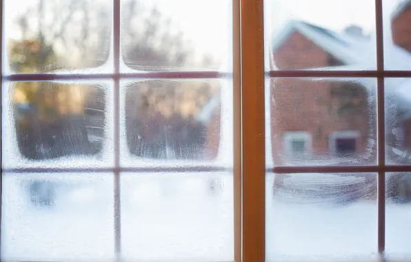 Картинка зима, снег, окно, winter, snow, window, frost