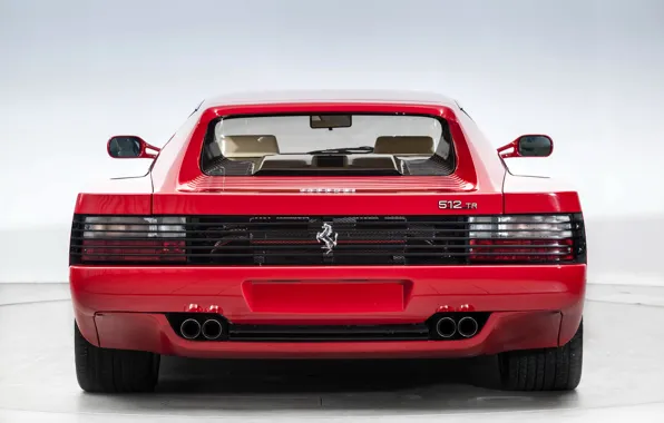 Картинка Red, Supercar, Вид сзади, Ferrari Testarossa, Ferrari 512 TR
