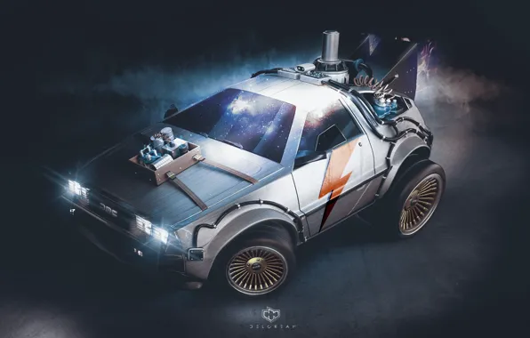 Картинка DeLorean DMC-12, Art, DeLorean, DMC-12, fanart, Back to the Future, Transport & Vehicles, by Edo …