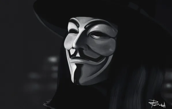 Картинка Красный, Фон, Маска, Vendetta, Арт, Art, Anonymous, Guy Fawkes, Анонимус, Minimalism, Персонаж, Mask, Гай Фокс, …