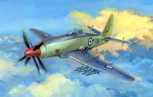 Картинка самолёт, Штурмовик, Royal Navy, Westland Wyvern, боевой летательный аппарат