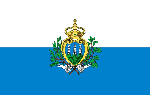 Картинка белый, голубой, флаг, white, герб, blue, flag, сан-марино, coat of arms, san-marino