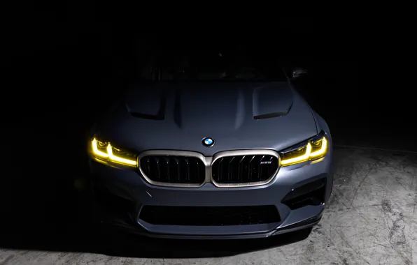 Картинка BMW, Front, Lights, Shadow, Face, M5 CS