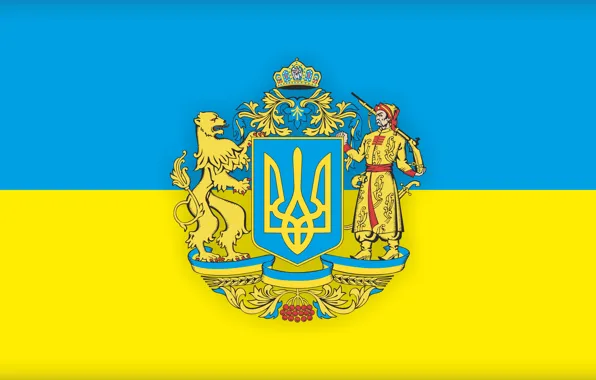 Картинка фон, флаг, герб, Украина