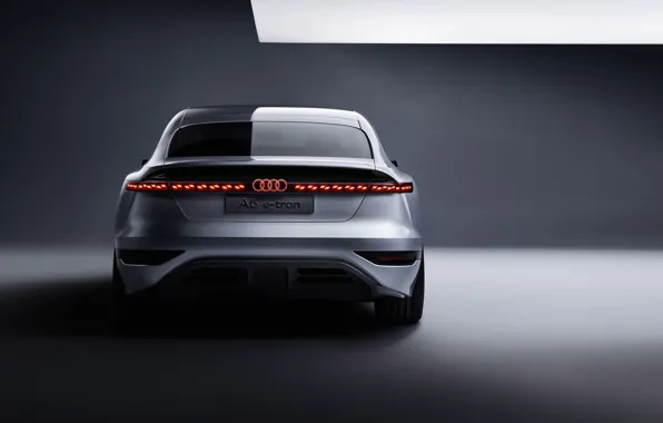 Картинка авто, фары, тень, light, silver, metal, метал, audi a6, e tron, concept 2021