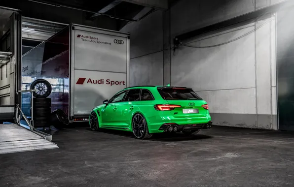 Картинка Audi, вид сзади, RS 4, ABT, универсал, RS4, 2019, RS4+