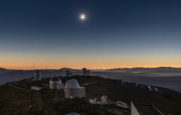 Картинка Star, Sun, eclipse, Eclipse, Observatory, Chili, The Sun, ESO, La Silla Observatory, July 2019, Solar …