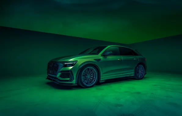Картинка Audi, зелёный, сбоку, тюнинг ателье, ABT, обвес, Кроссовер, RSQ8-R