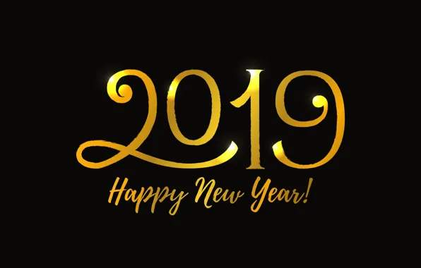 Картинка фон, золото, Новый Год, цифры, golden, New Year, Happy, sparkle, 2019
