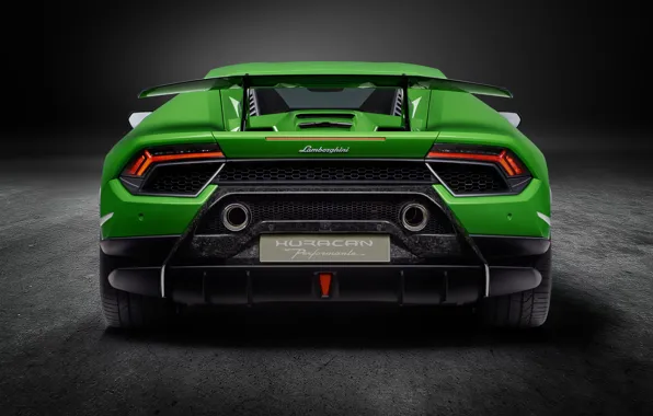 Картинка Lamborghini, суперкар, вид сзади, Performante, Huracan
