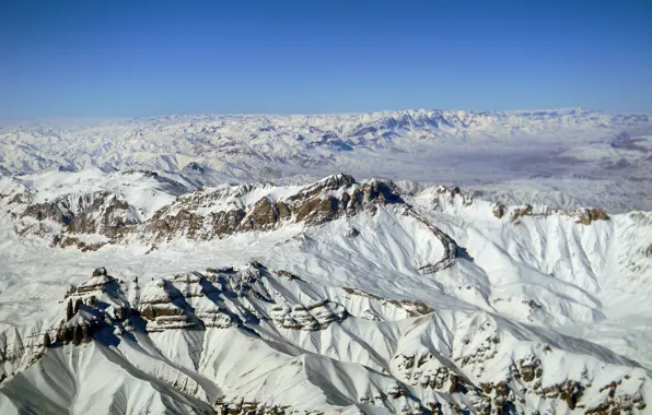 Картинка снег, горы, азия, афганистан, заснеженные горы, вершины гор