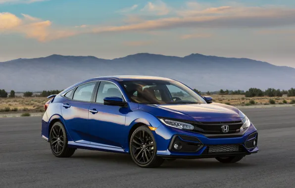 Картинка горы, синий, Honda, седан, Civic, 2020, 2019, Si Sedan