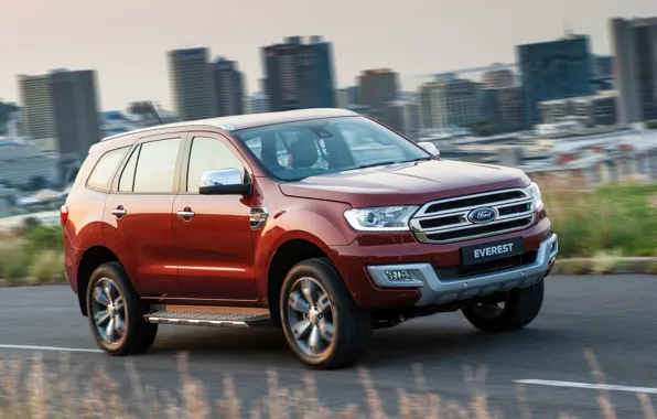 Картинка дорога, город, Ford, Everest, Limited, 4WD, 2015