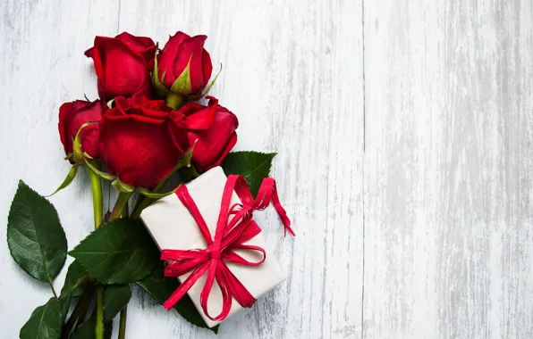 Картинка коробка, подарок, розы, букет, Olena Rudo
