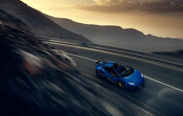 Картинка скорость, Lamborghini, Spyder, 2018, Performante, Huracan