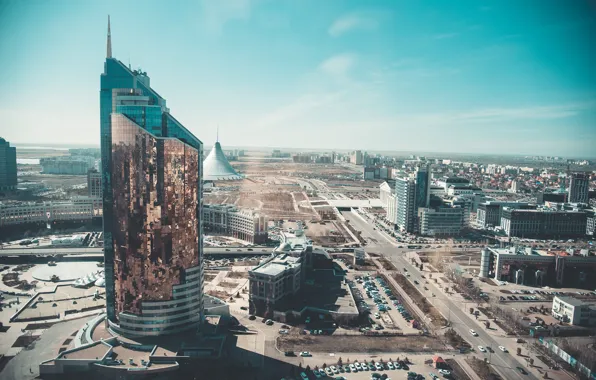 Картинка город, здания, высота, Казахстан, улицы, Астана