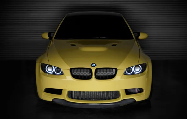 Картинка BMW, Yellow, E92, M3, Front of
