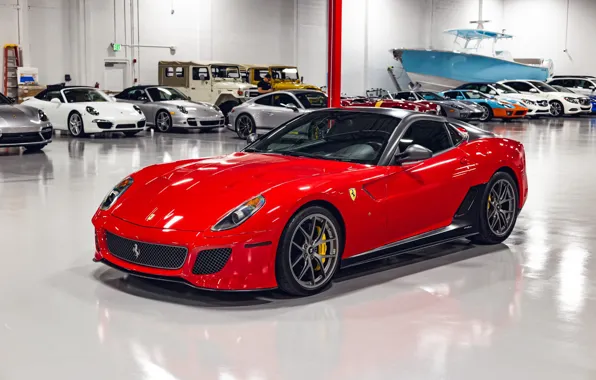 Картинка Ferrari, Red, Car, Auto, 599, 599 GTO, GTO, V12, garage, Italian, Ferrari 599 GTO