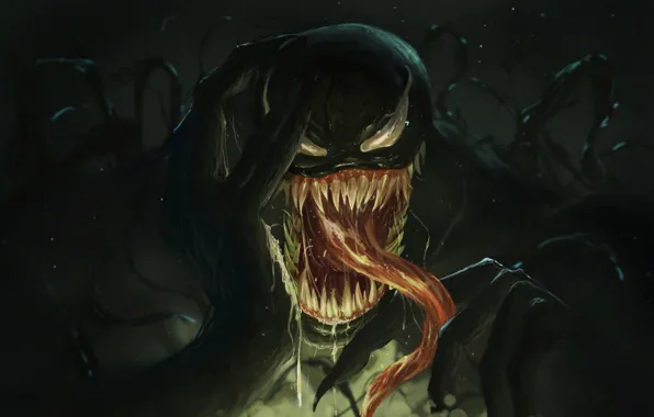 Картинка Язык, Зубы, Marvel, Веном, Venom, Симбиот, Creatures, by Neo Lee, Neo Lee