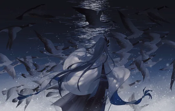 Картинка вода, девушка, утки, Honkai Impact 3, Azure Empyrea