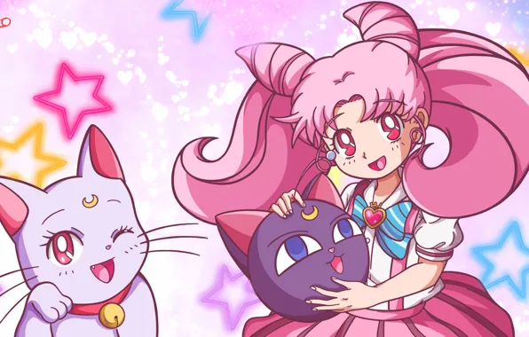 Картинка котенок, девочка, Diana, Bishoujo Senshi Sailor Moon, Chibiusa, Luna P