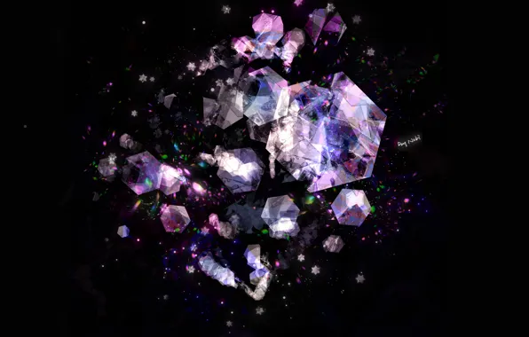 Картинка темный фон, кристаллы, by Noki