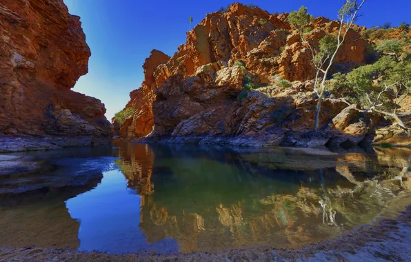Картинка скала, озеро, Австралия, Northern Territory