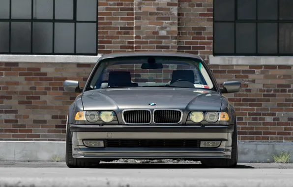 Картинка BMW, Classic, Front, Face, Silver, E38, 740Li