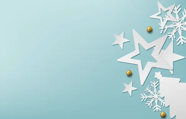 Картинка зима, снежинки, фон, голубой, Christmas, blue, winter, background, stars, snowflakes