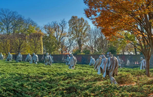 Картинка Вашингтон, США, округ Колумбия, День Памяти, Мемориал ветеранам корейской войны
