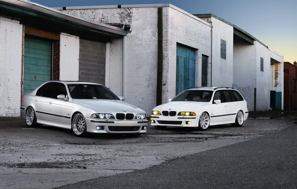 Картинка BMW, White, E39, Silver, M5