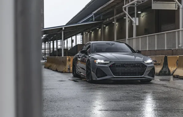 Картинка Audi, Gray, Wet, VAG, RS7